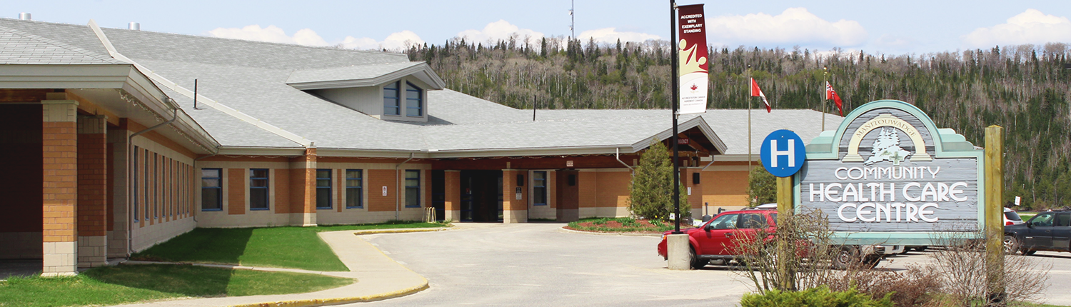 Exterior of hospital including signage